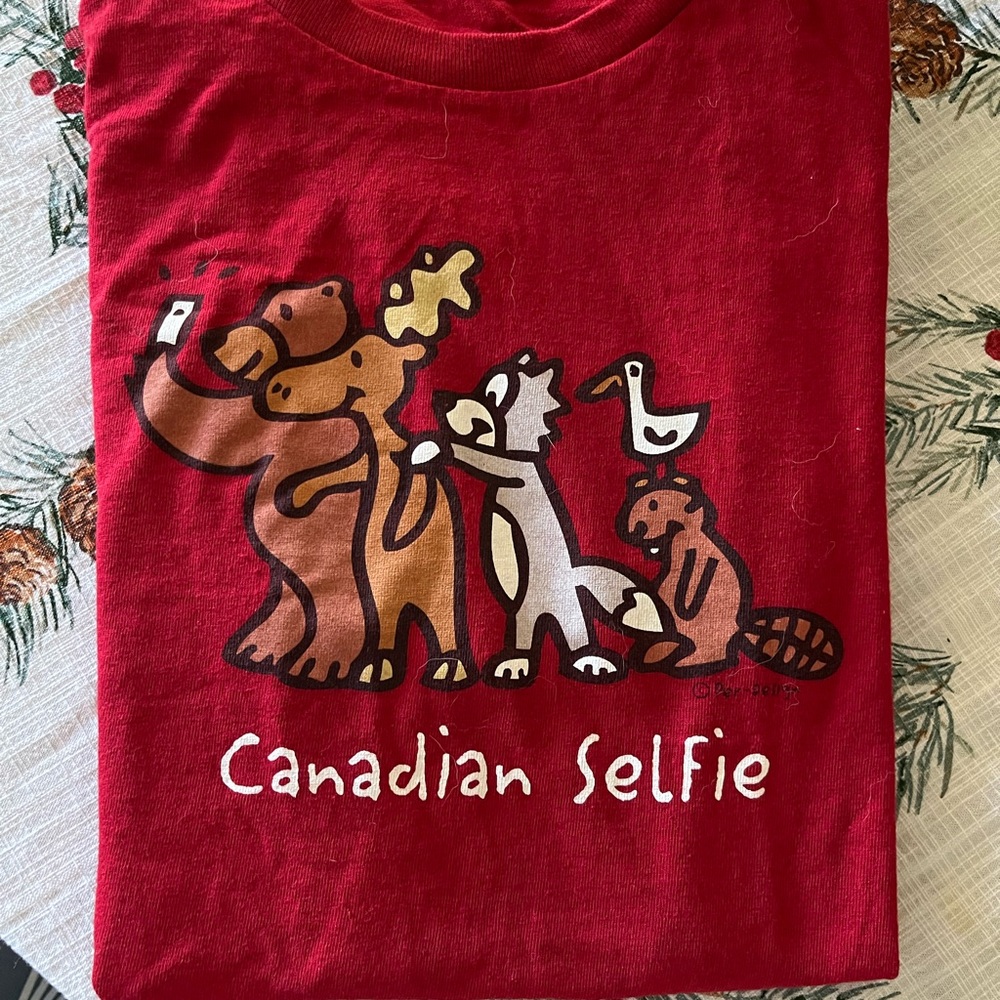 Cute red t-shirt for kids or adults.